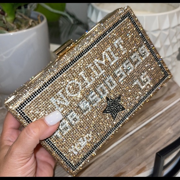 NWT No Limit Gold AMEX credit card rhinestone clutch - Picture 4 of 5